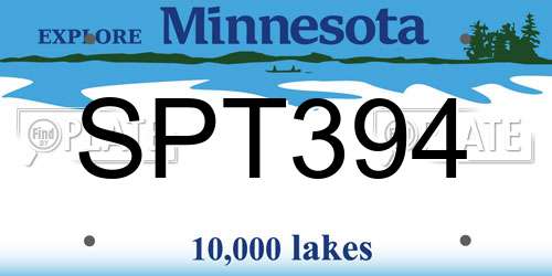 SPT394 Minnesota License Plate