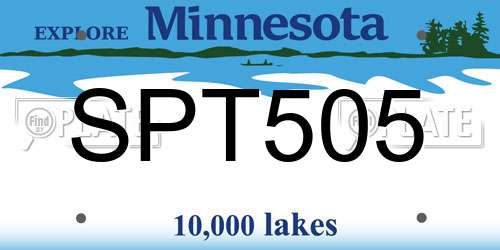 SPT505 Minnesota License Plate