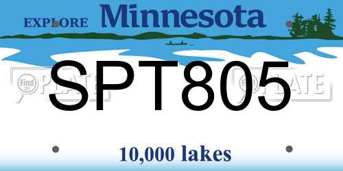 SPT805 Minnesota License Plate