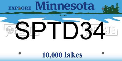 SPTD34 Minnesota License Plate