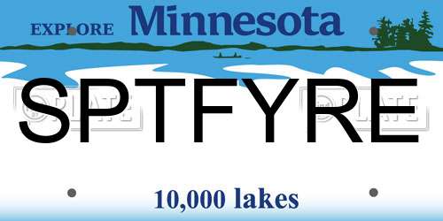 SPTFYRE Minnesota License Plate