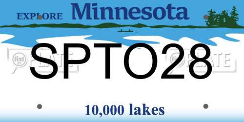 SPTO28 Minnesota License Plate