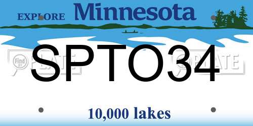 SPTO34 Minnesota License Plate
