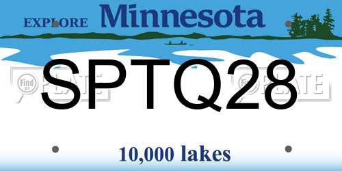 SPTQ28 Minnesota License Plate