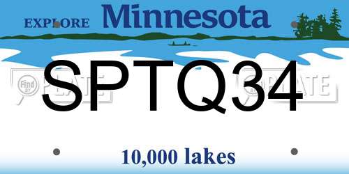 SPTQ34 Minnesota License Plate
