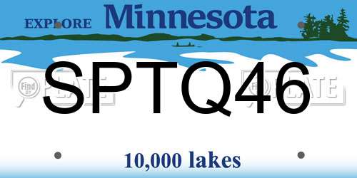 SPTQ46 Minnesota License Plate