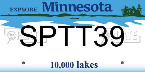 SPTT39 Minnesota License Plate