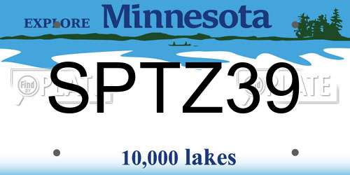 SPTZ39 Minnesota License Plate