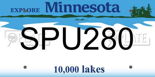 SPU280 Minnesota License Plate