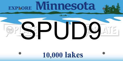 SPUD9 Minnesota License Plate