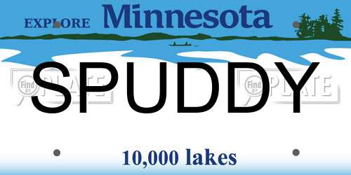 SPUDDY Minnesota License Plate