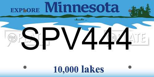 SPV444 Minnesota License Plate