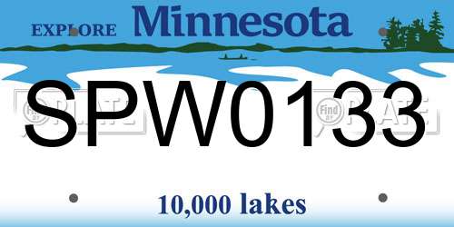 SPW0133 Minnesota License Plate