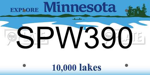 SPW390 Minnesota License Plate
