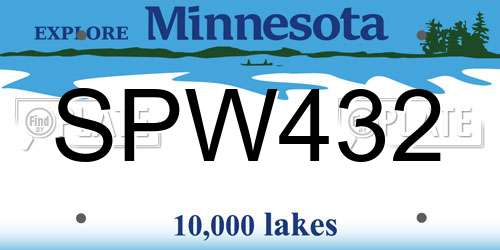 SPW432 Minnesota License Plate