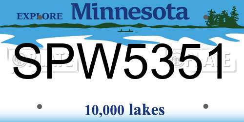SPW5351 Minnesota License Plate