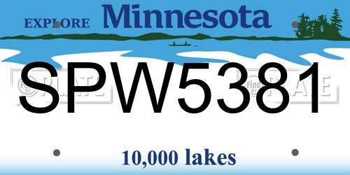 SPW5381 Minnesota License Plate
