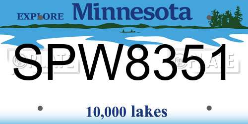 SPW8351 Minnesota License Plate