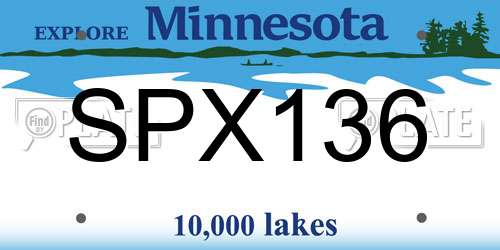 SPX136 Minnesota License Plate