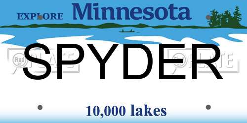 SPYDER Minnesota License Plate