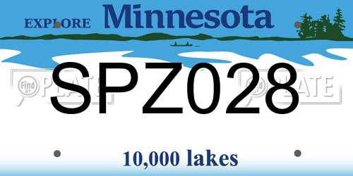 SPZ028 Minnesota License Plate