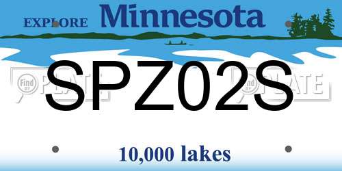 SPZ02S Minnesota License Plate
