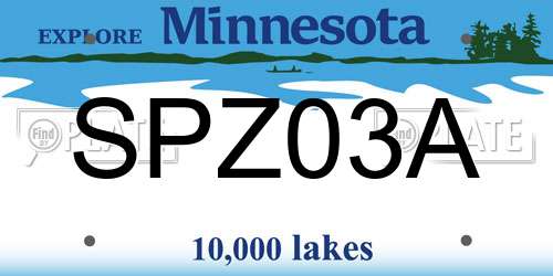 SPZ03A Minnesota License Plate