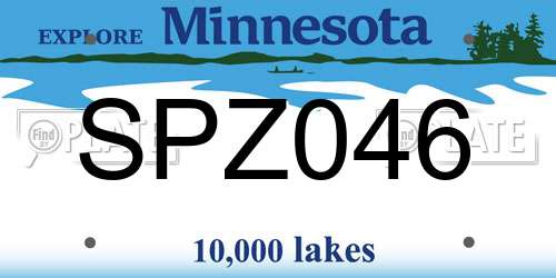 SPZ046 Minnesota License Plate