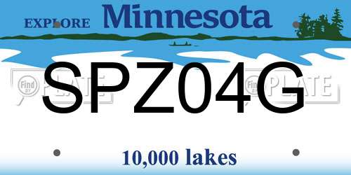 SPZ04G Minnesota License Plate