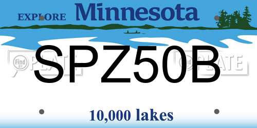 SPZ50B Minnesota License Plate