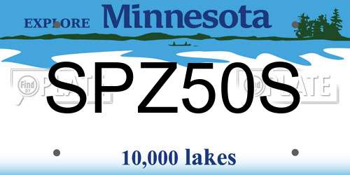 SPZ50S Minnesota License Plate