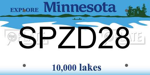 SPZD28 Minnesota License Plate