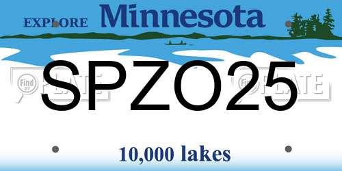 SPZO25 Minnesota License Plate