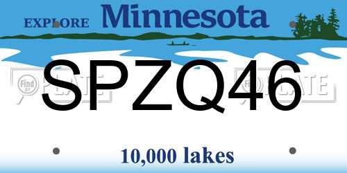 SPZQ46 Minnesota License Plate