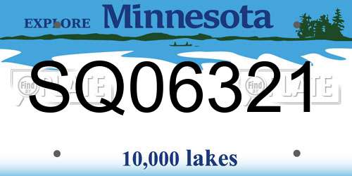 SQ06321 Minnesota License Plate