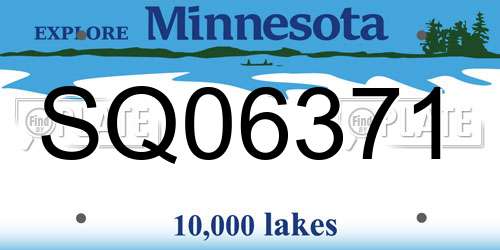 SQ06371 Minnesota License Plate