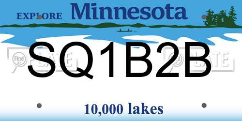 SQ1B2B Minnesota License Plate