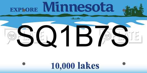 SQ1B7S Minnesota License Plate