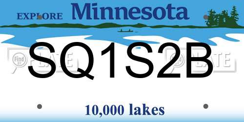 SQ1S2B Minnesota License Plate