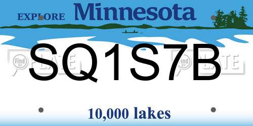 SQ1S7B Minnesota License Plate