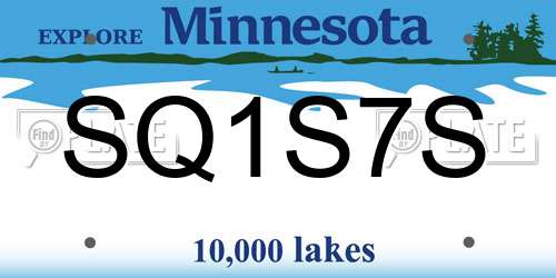 SQ1S7S Minnesota License Plate
