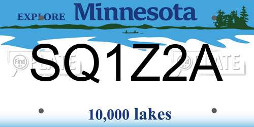 SQ1Z2A Minnesota License Plate