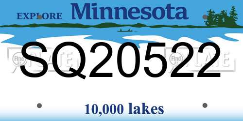 SQ20522 Minnesota License Plate