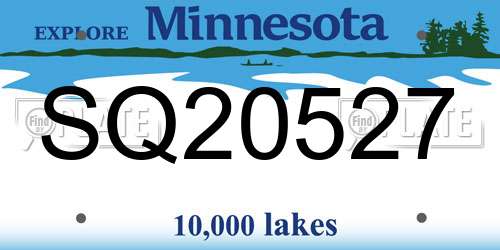 SQ20527 Minnesota License Plate