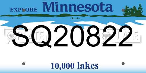 SQ20822 Minnesota License Plate