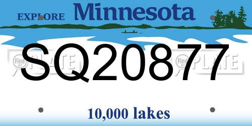 SQ20877 Minnesota License Plate