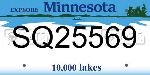 SQ25569 Minnesota License Plate