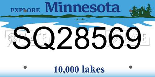 SQ28569 Minnesota License Plate