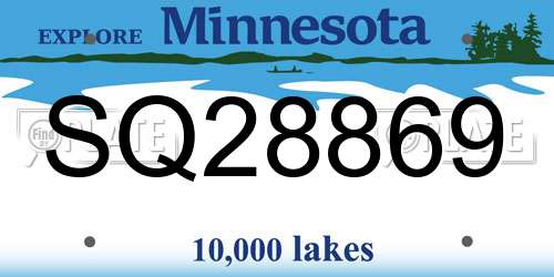 SQ28869 Minnesota License Plate