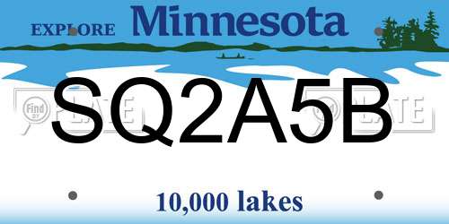 SQ2A5B Minnesota License Plate